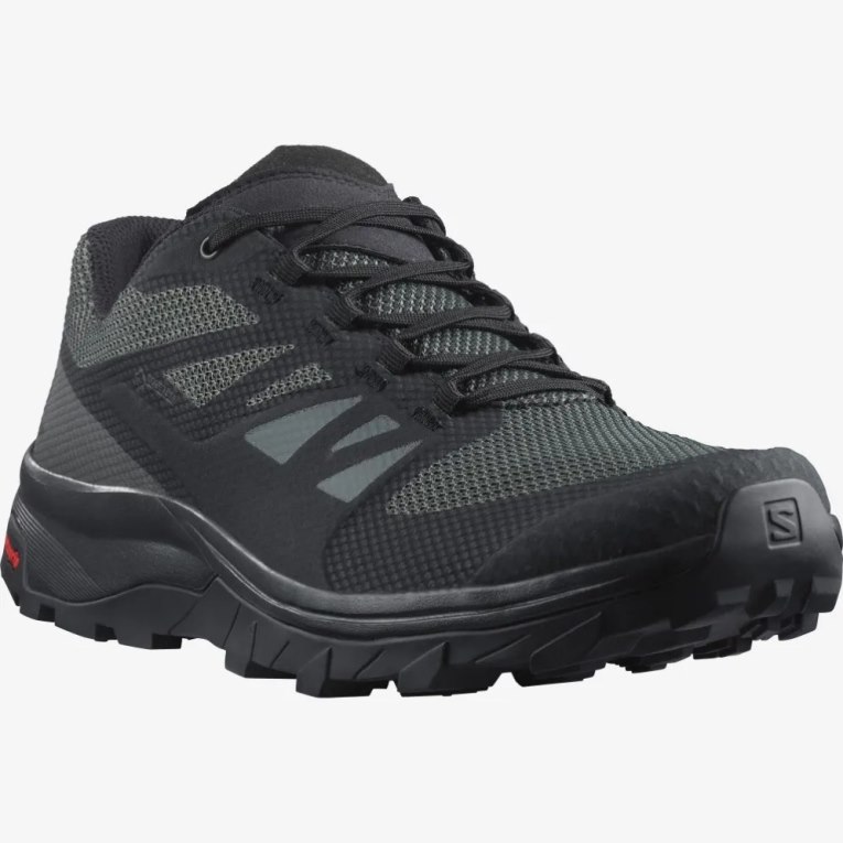 Tenis Senderismo Salomon Outline Anchos GTX Hombre Negros | MX ATPU465